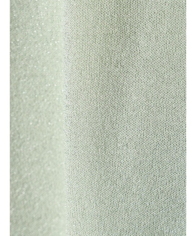 Green Parks ラメクルーネックカーディガン Light Green