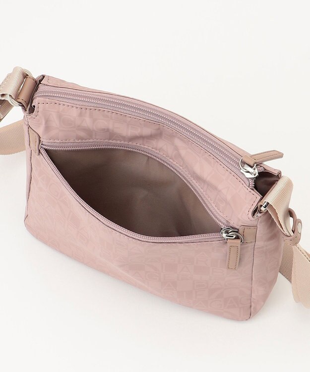 LA BAGAGERIE モノグラム　スクエアナイロンショルダー　SSサイズ ピンク