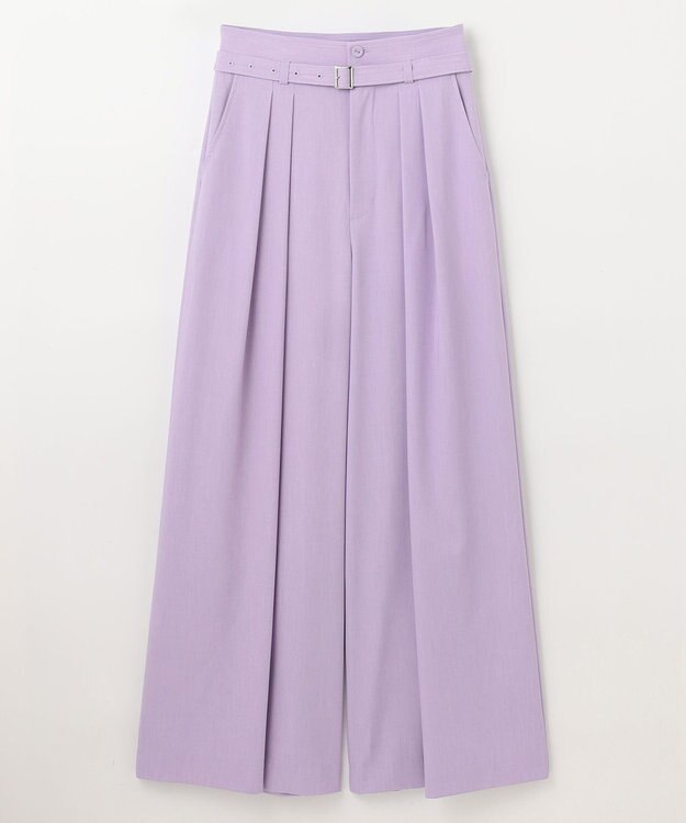 GRACE CONTINENTAL ツータックベルトワイドパンツ ラベンダー
