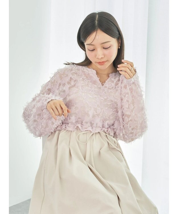 earth music&ecology ジャガード切替ワンピース Pink