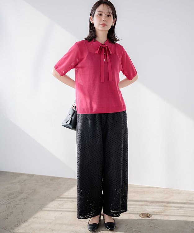 組曲 S 【先行予約】シアーポロ ニット チェリーローズ系