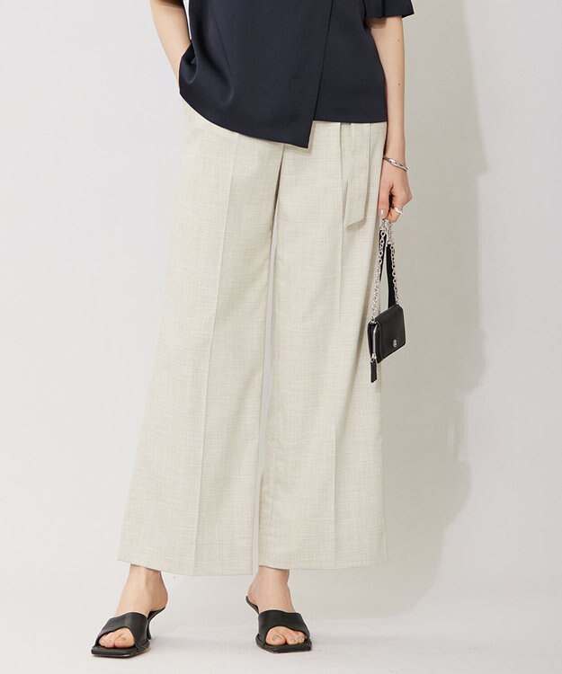 ICB 【洗える】Vi/Peブッチャー タックワイドパンツ トープ系