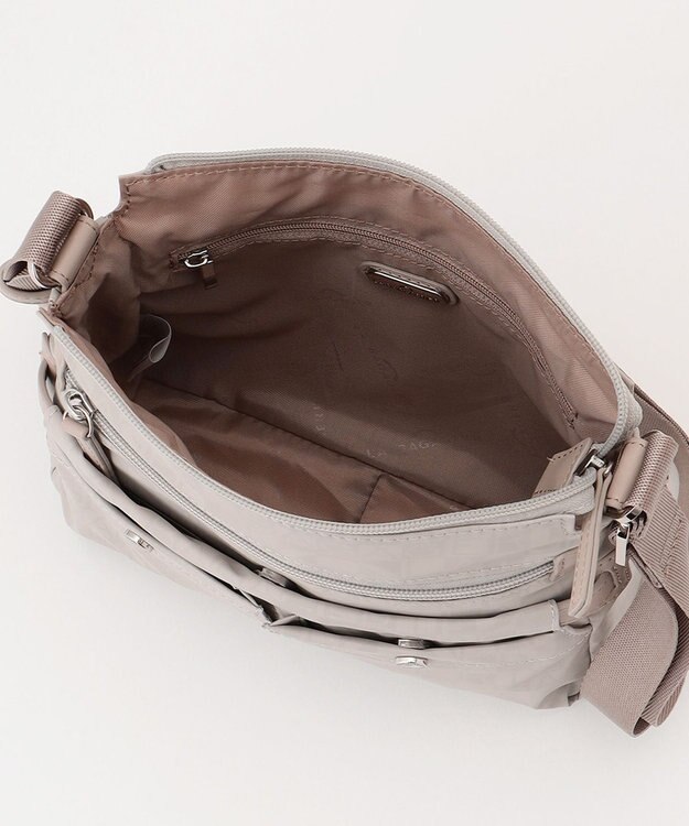 LA BAGAGERIE モノグラム　スクエアナイロンショルダー　SSサイズ アイボリー