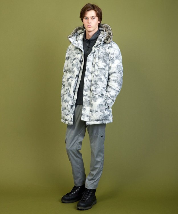 JOSEPH ABBOUD MOUNTAIN 【ストレッチ/撥水/起毛裏地/男女兼用】ウーリーウォームレイヤー クライミング パンツ ライトグレー系