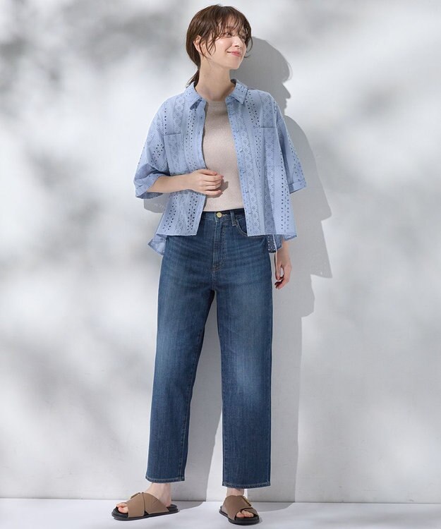 ANY L エンブロイダリーシャツ サックス