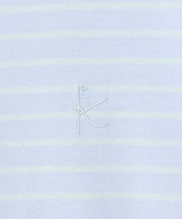 組曲 KIDS 【150-160cm】長袖ボーダー Tシャツ ミントグリーン×サックスブルー