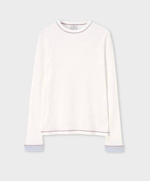 Paul Smith 【洗える】カラーステッチ リブ カットソー ホワイト
