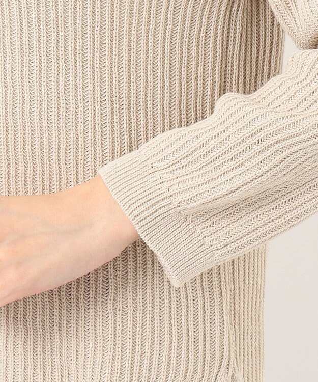 J.PRESS LADIES L 【洗える】コットン地柄 ニット ベージュ