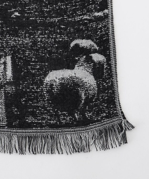 JOSEPH HOMME シルクカシミヤストール　グラフィックロンドン ブラック系5