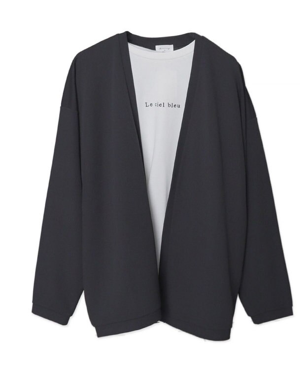 WEGO カルゼアンサンブルカーディガン（LS） ブラック中濃色