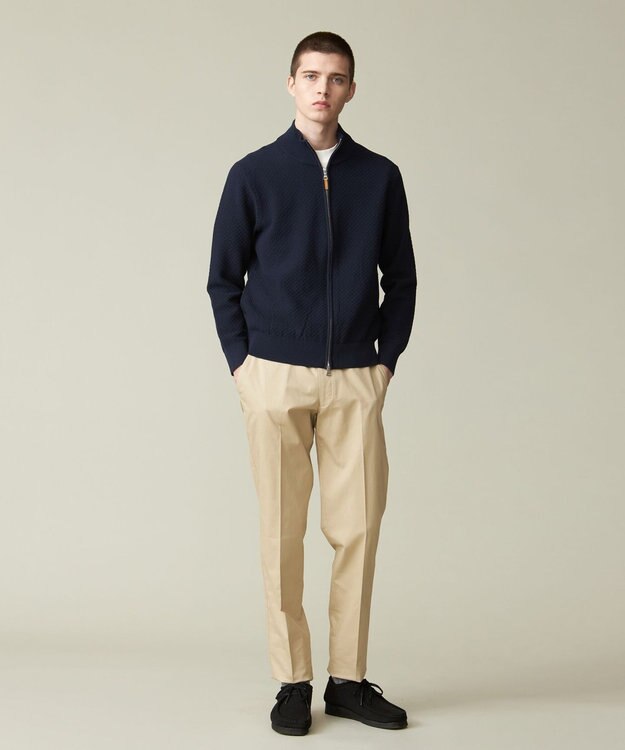 J.PRESS MEN ハイツイストリンクス  フルジップニットカーディガン ネイビー系