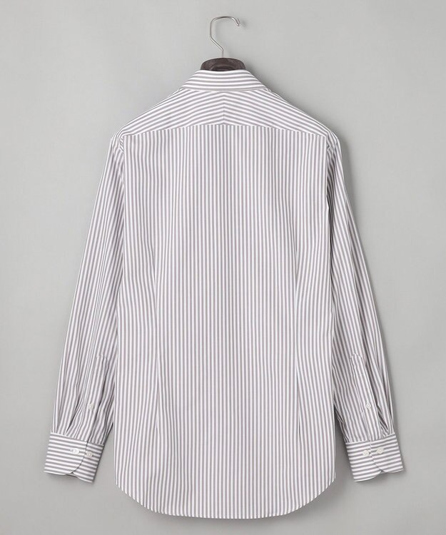 GOTAIRIKU 【形態安定】PREMIUMPLEATS_ボタンダウンカラー 通年ドレスシャツ_ストライプ(25年春夏モデル) ダークブラウンストライプ
