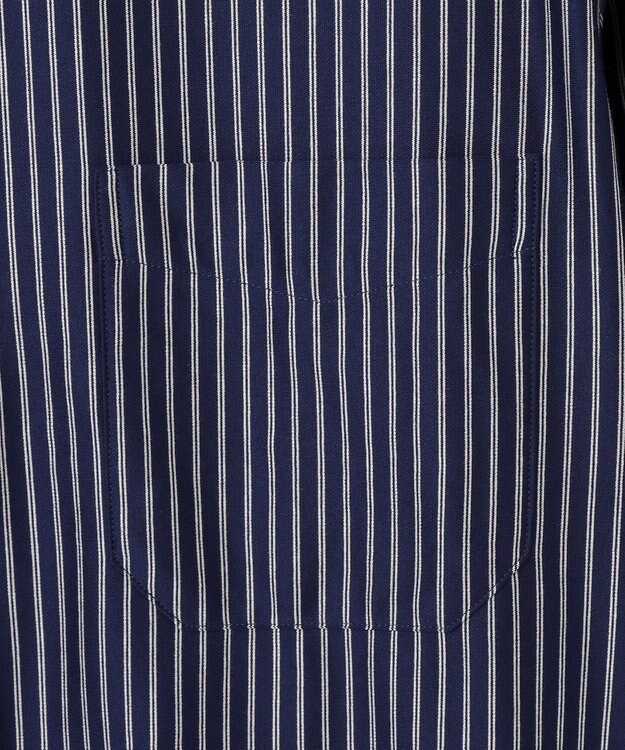 JOSEPH ABBOUD 【綿100％・自然なストレッチ】マイクロストライプジャージー シャツ ネイビー系1