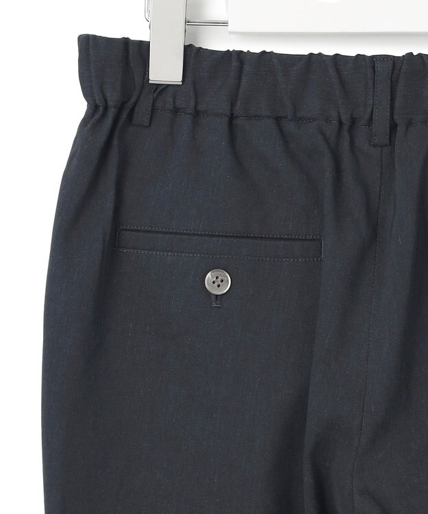 23区 【洗える】リネンレーヨンストレッチ テーパード パンツ ネイビー系