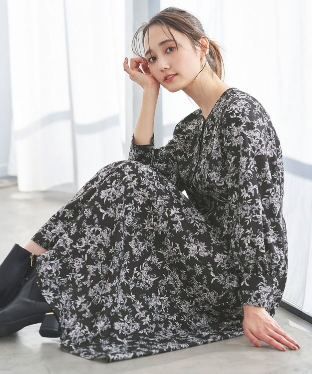 ANY SIS 【2SET】クロップドニットセット ワンピース ブラック×アイボリー