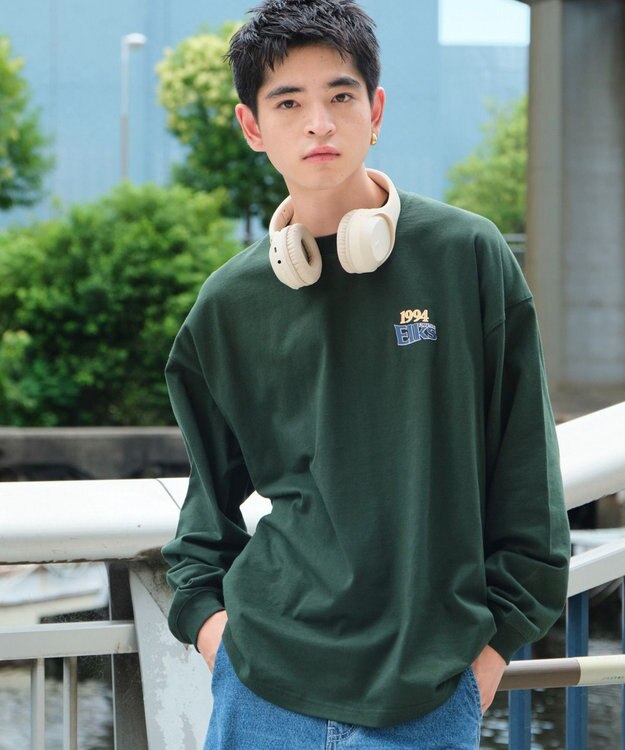 WEGO 【ユニセックス着用ITEM】サークルロゴBIG　T（LS） ダークグリーン