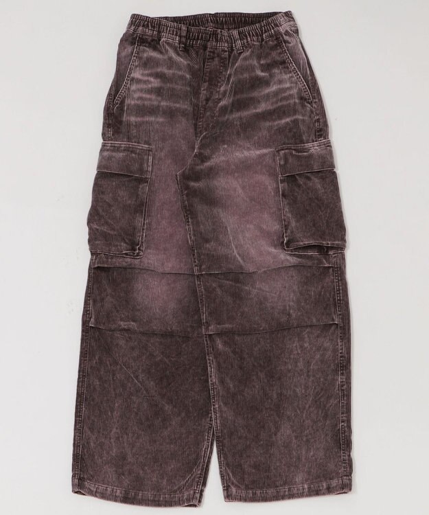 WEGO 【ウエストゴム/MLサイズ展開】イージーコーデュロイカーゴパンツ ブラウンその他