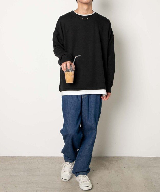 WEGO フェイクレイヤードプルオーバー ブラック