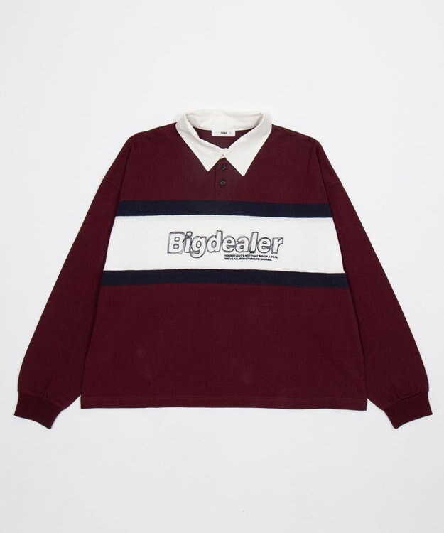 WEGO 【ユニセックス着用ITEM】ステッチロゴラガーシャツ ワイン