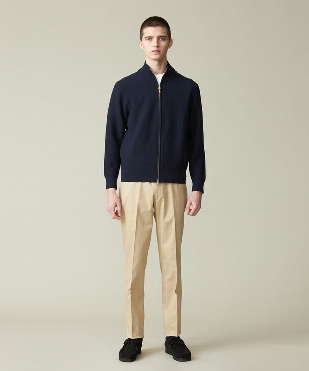 J.PRESS MEN ハイツイストリンクス  フルジップニットカーディガン ネイビー系