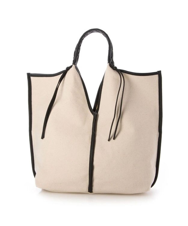 UNBILLION perche コットン×牛革付属トートバッグ L ブラック