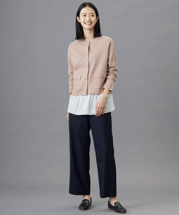 J.PRESS LADIES L 【WEB限定・洗える】WORSTED WOOL クルーネック カーディガン 【WEB限定】ベージュ系