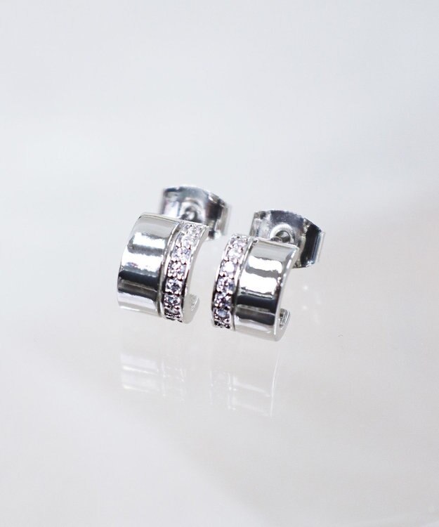 Tiaclasse 【金属アレルギー対応】ラインフープピアス シルバー