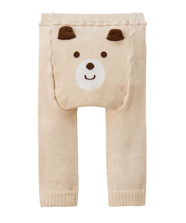 MIKI HOUSE HOT BISCUITS 【70-100cm】 顔ドン のびのび ベビースパッツ アイボリー