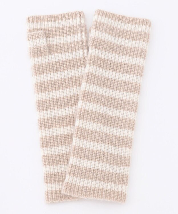 23区 ピュアカシミヤ アーム ウォーマー ベージュ系1