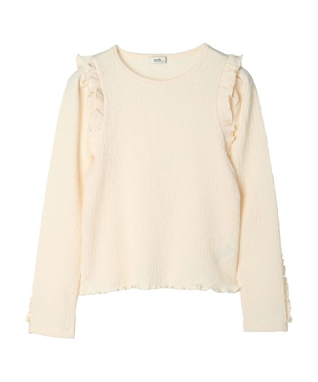 earth music&ecology シャーリングカットプルオーバー Ivory