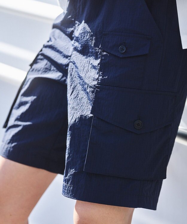 JOSEPH ABBOUD MOUNTAIN 【CREA掲載・ウエストストレッチ・ECO撥水・軽量】アウトドアイージーショーツ ネイビー系