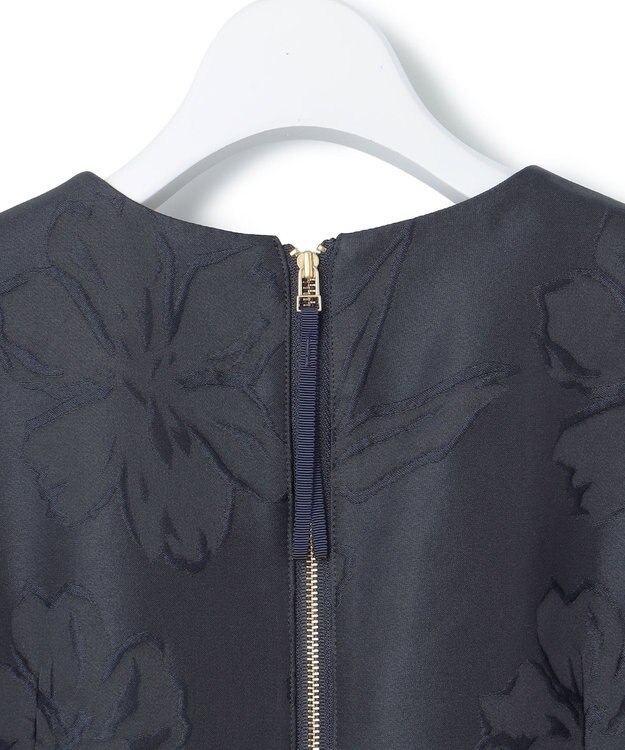 23区 L 【APPLAUDIR】マニフィークフラワージャカード ドレス ネイビー系