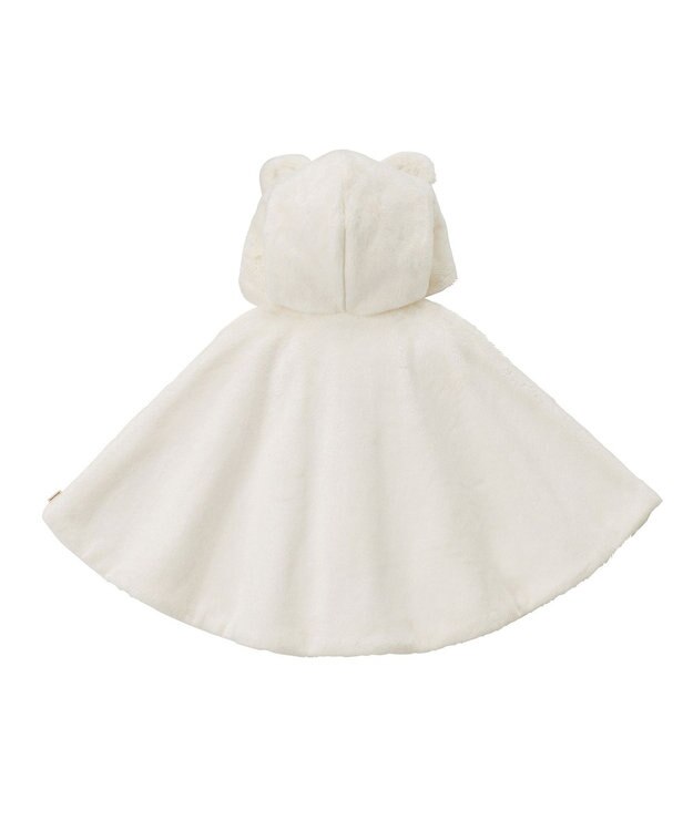 MIKI HOUSE HOT BISCUITS 【ミキハウス】【70-90cm】 マイクロファー マント 白×黄