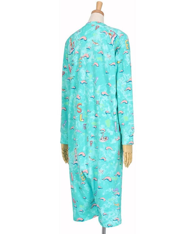 tsumori chisato SLEEP ツモリチサト ルームウエア ネグリジェ 綿100%(本体) 長袖 ロング丈 ロンパース ラグランスリーブ レディース UNX502 /ワコール サックス
