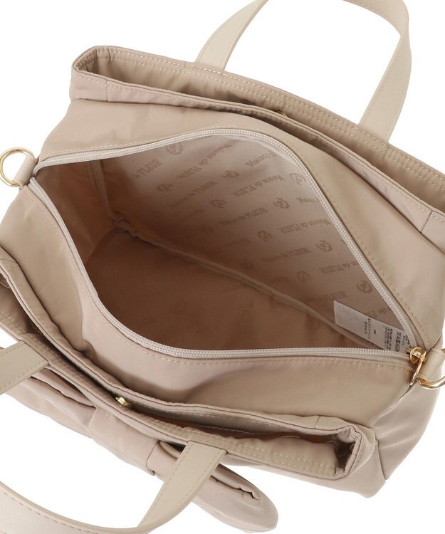 Maison de FLEUR EC限定リボン3ルーム2Wayトートバッグ Beige