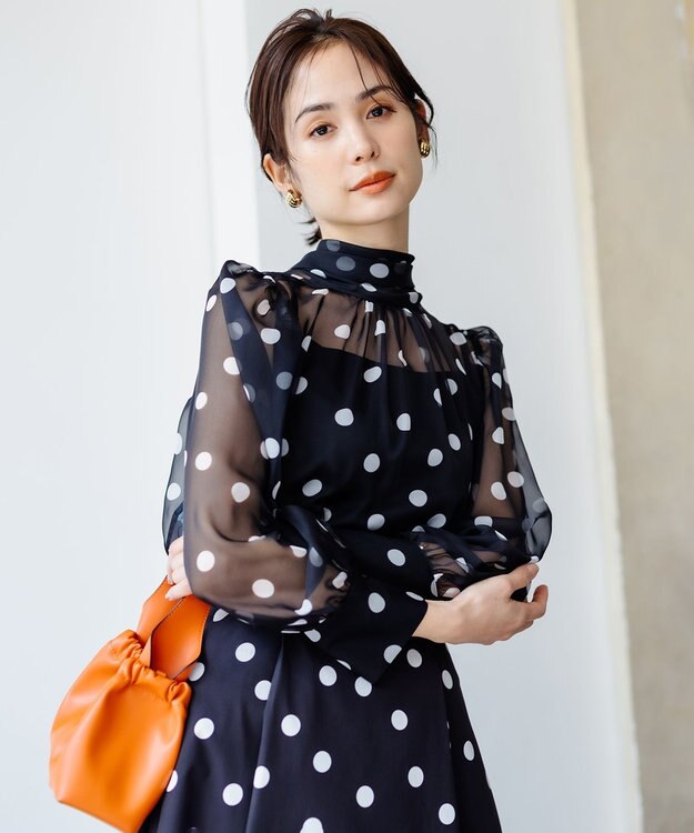 組曲 L 【組曲×setsuko sagittaire】シフォンプリント2WAYブラウス ブラック系5