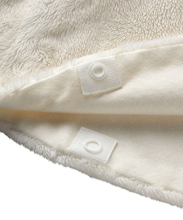 MIKI HOUSE HOT BISCUITS 【ミキハウス】【70-90cm】 マイクロファー マント 白×黄