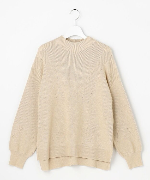 ANY SIS CICA加工 ビューティ畔ボトルネック ニット シャンパン