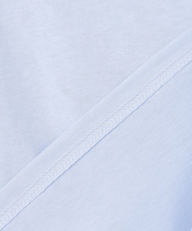 ANY KIDS 【洗濯機可能】肩あき ロゴ刺繍Tシャツ サックスブルー