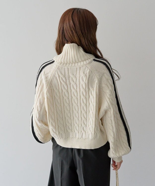 Green Parks ・ｓｗｉｎｇ　ｂｙ　ラインケーブルタートルニット Off White