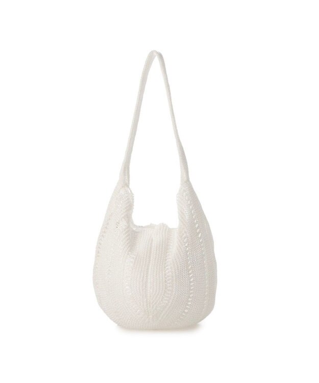 UNBILLION カシュカシュ cachecache / ラメ糸ラウンドセミショルダー ホワイト