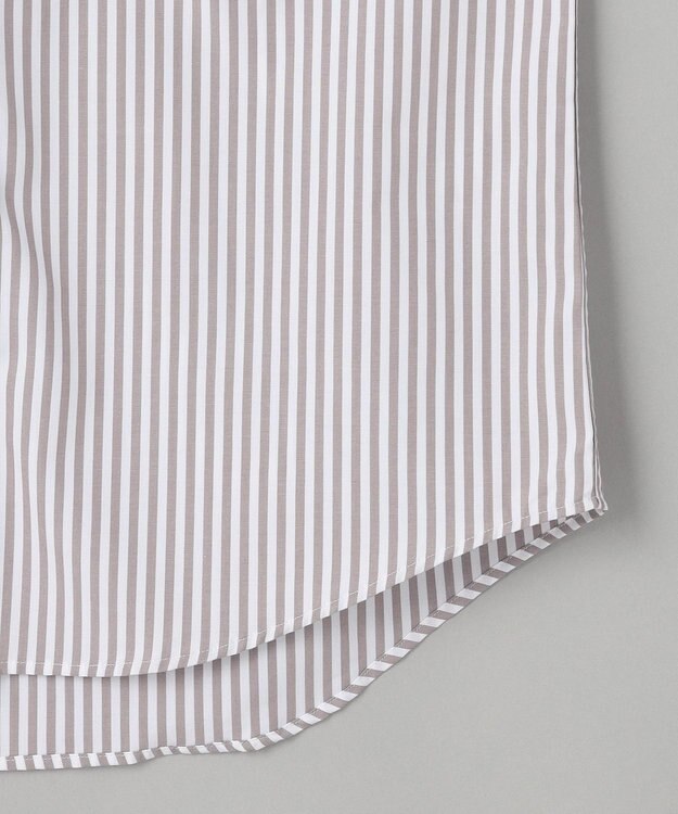 GOTAIRIKU 【形態安定】PREMIUMPLEATS_ボタンダウンカラー 通年ドレスシャツ_ストライプ(25年春夏モデル) ダークブラウンストライプ