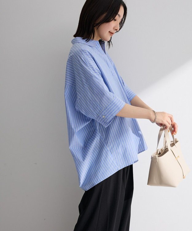 Green Parks ＵＶカットスキッパー半袖シャツ Stripe