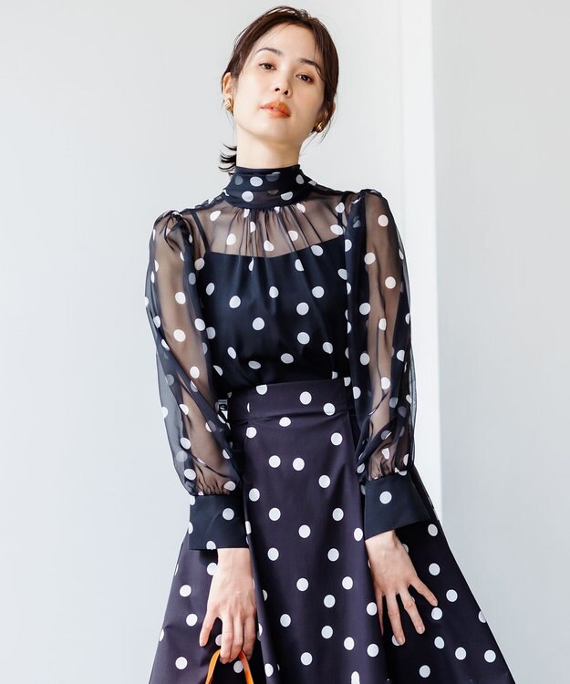 組曲 S 【組曲×setsuko sagittaire】シフォンプリント2WAYブラウス ブラック系5