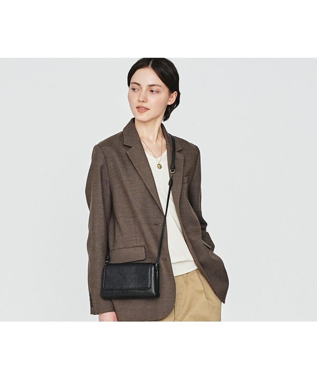 genten エッセンシャルゴート 2WAYポシェット クロ