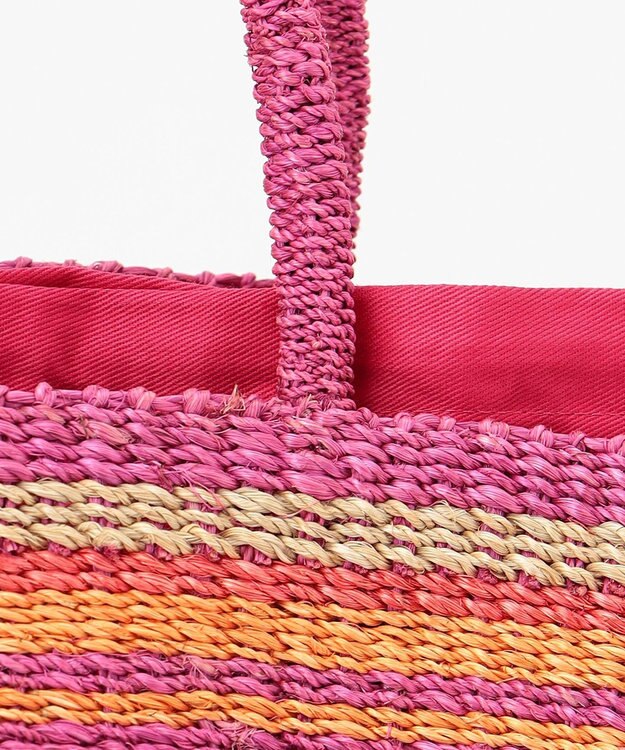 ONWARD CROSSET SELECT 【VIOLAd’ORO】MIRO アバカカラーボーダーバッグ M pink×fuchsia