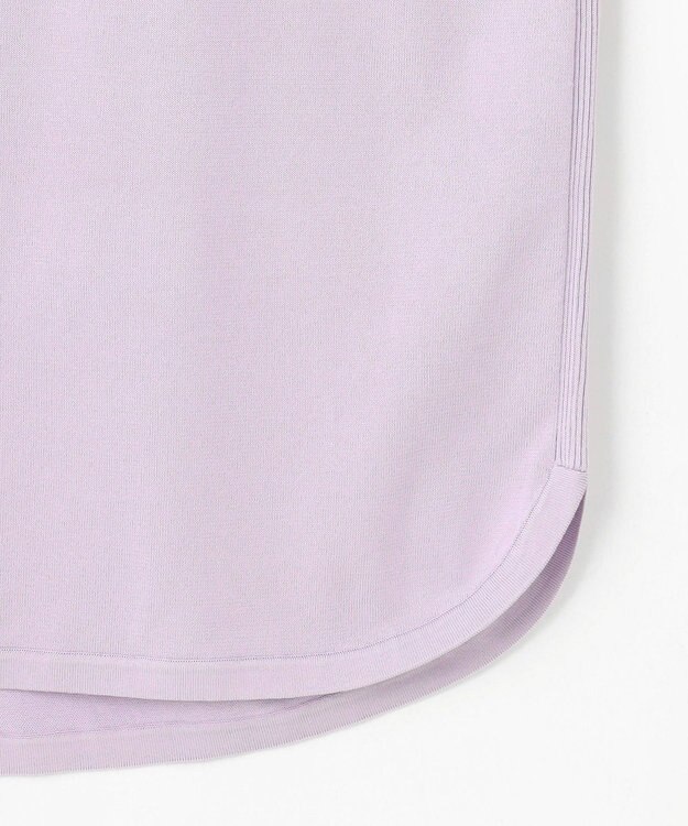 J.PRESS LADIES L 【洗える】COTTON POLYESTER 袖ボタン ニット ラベンダー系