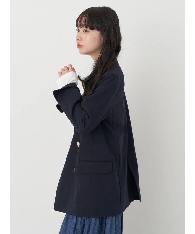 earth music&ecology ダブルテーラードジャケット Navy