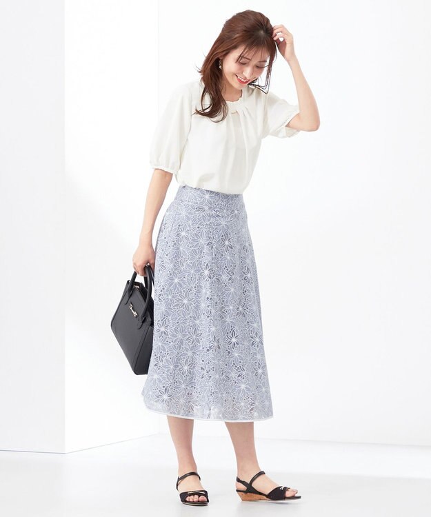 ANY SIS 【洗える】フロントタック ブラウス オフホワイト