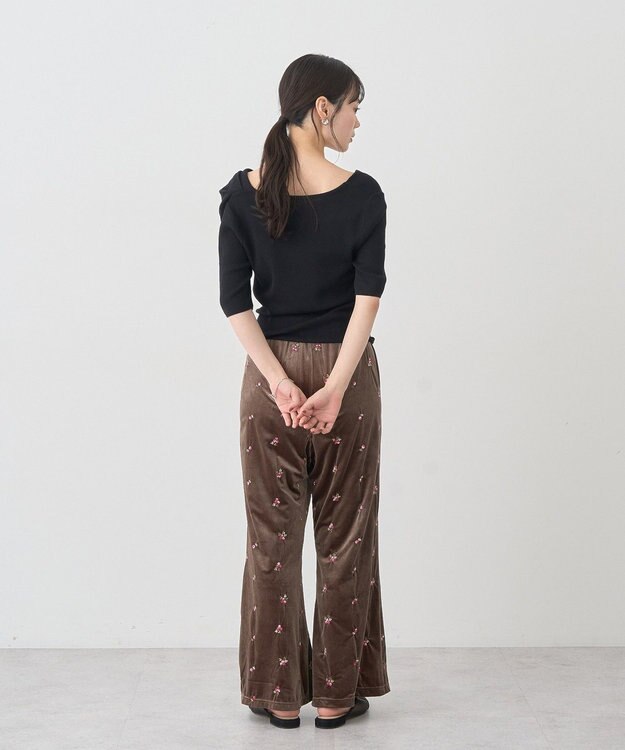 earth music&ecology ドレープニットプルオーバー Black